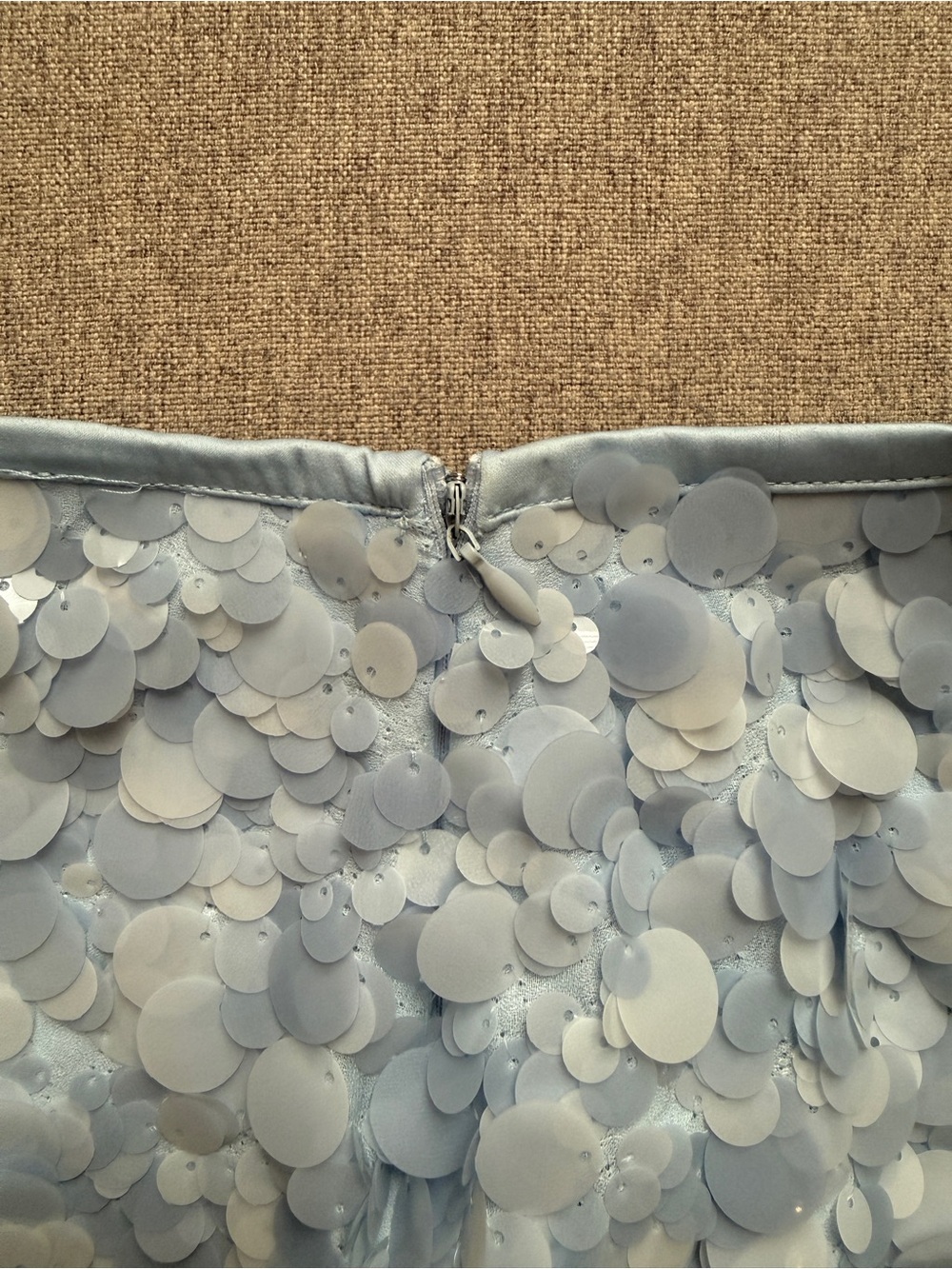 Zara Light Blue Sequin Mini Skirt - Picture 3 of 6